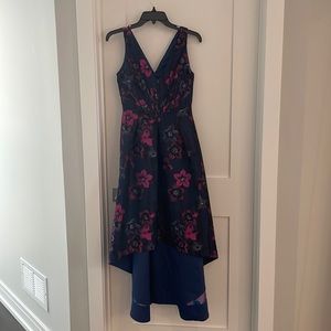 Aiden Mattox flowered jacquard midi high-low dress size 0- worn once